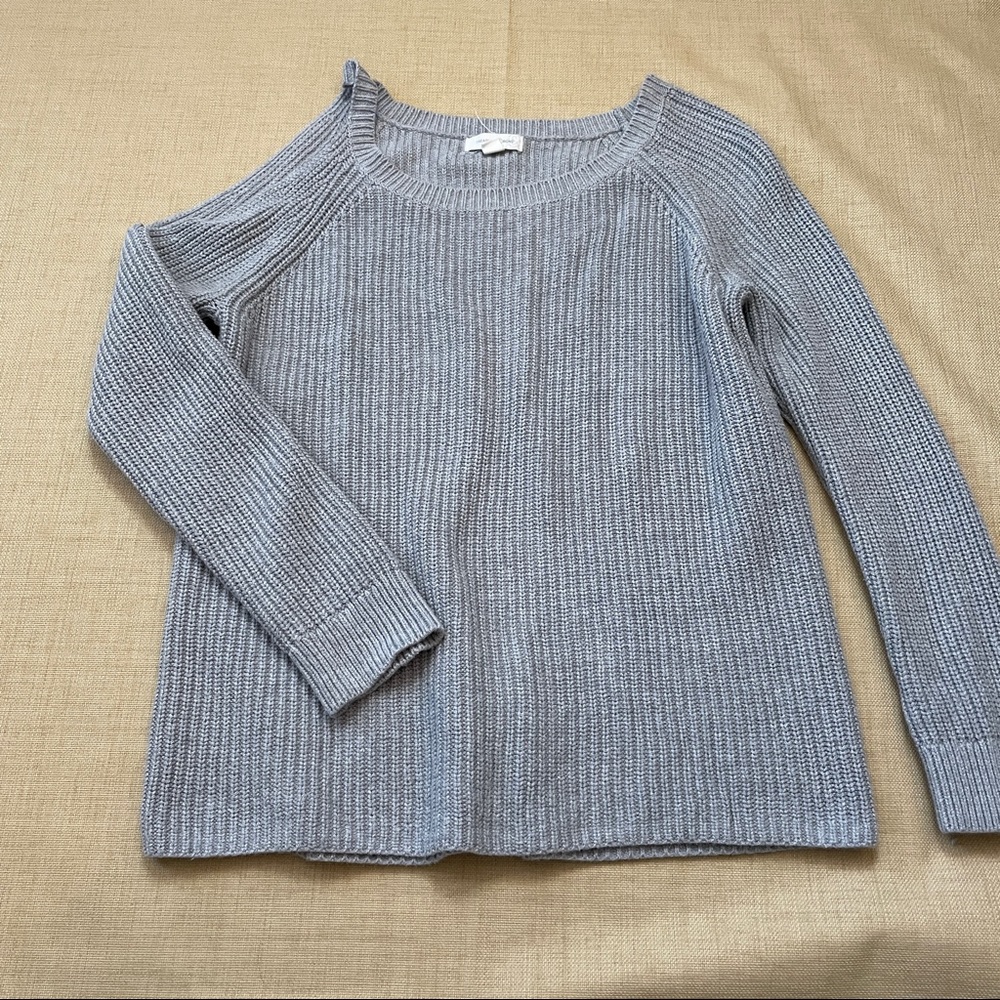 Treasure & Bond One Cold Shoulder Knit Cotton Bld Sweater